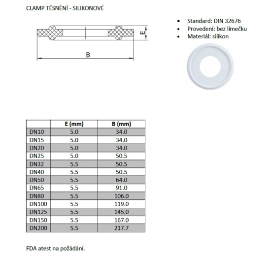 CLAMP Gasket - Silicone DN20