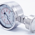 Stainless Steel Pressure Gauge, Dial 100 mm, Sanitary Diaphragm CLAMP DIN 32676 (64 mm) | 0-25 bar