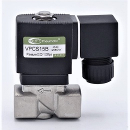 Stainless Steel Solenoid Valve 2/2, G 1/2" AC230V, NC