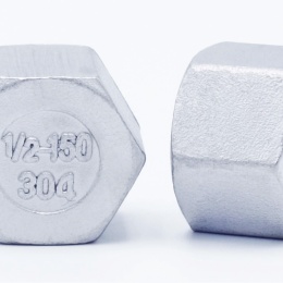 Stainless steel end cap, female thread, type 326 1/2"