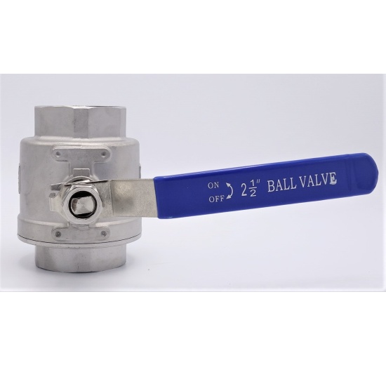 Stainless steel ball valve with full bore, two- piece 2 1/2”