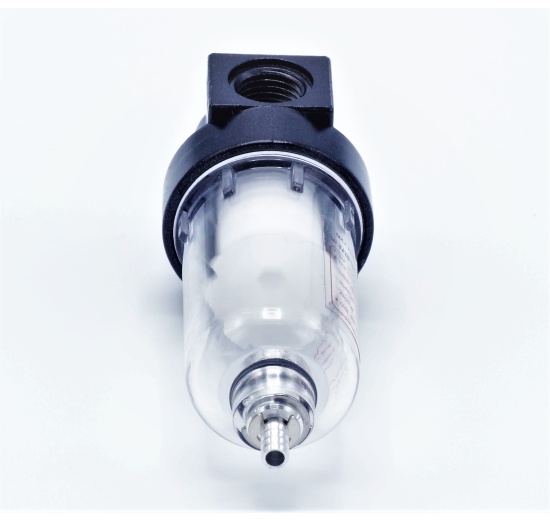 Filter for compressed air distribution, connection G 1/4 ", max. 10 bar.