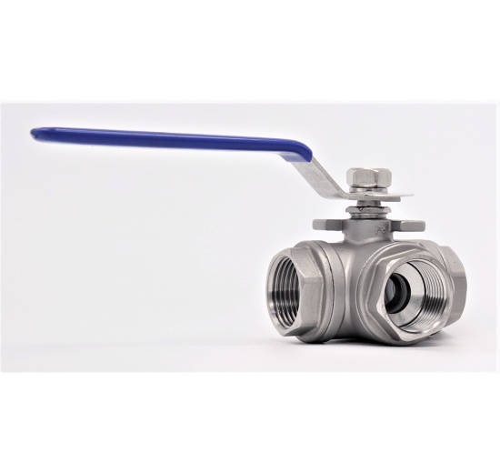 Stainless ball valve, three- way, threaded | 1 1/4”