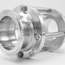 Straight Sight Glass, Clamp C-C DN65 (clamp collar 91mm)