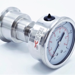 Stainless Steel Pressure Gauge 63 mm (back connection) with Separating Diaphragm-CLAMP 0-1 bar, (clamp-50,5mm)