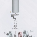 Pneumatic actuator, single acting, stainless steel