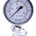Stainless steel manometer with separating membrane, union DIN 11851, dial 100 mm, Nut DN40 0-6 bar