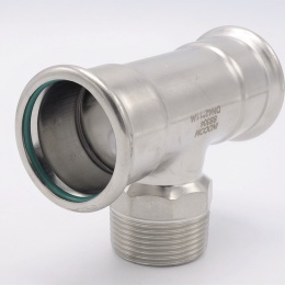 T-kus, lisovací F/M(závit vnější)/F 42_1 1/4"_42, nerezová ocel