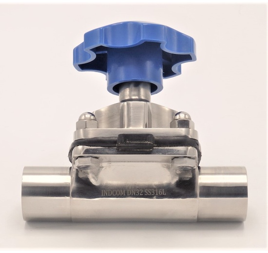 Diaphragm valve, welded S-S, VMQ DN32