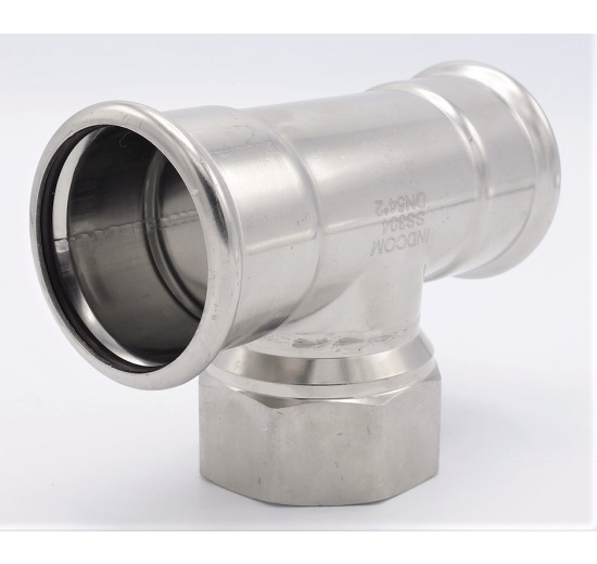 stainless steel T Piece, Press Fittings F/F(internal thread) /F 54_2"_54