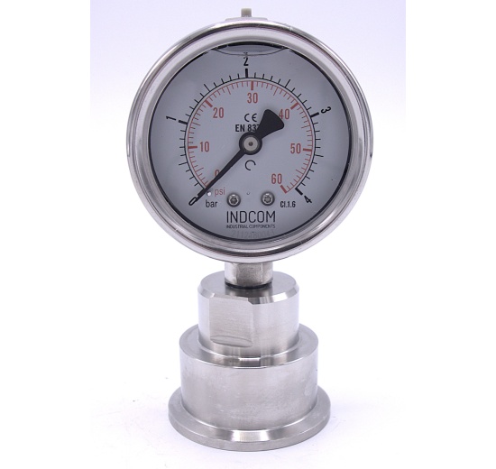 Stainless Steel Pressure Gauge With A Sanitary Diaphragm-CLAMP, Dial 63 mm