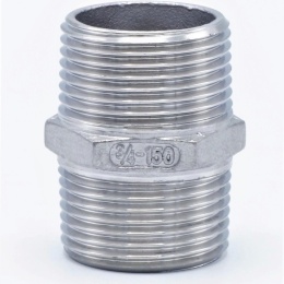 Barrel Nipple With Hexagon / type 340, 3/4", stainless steel