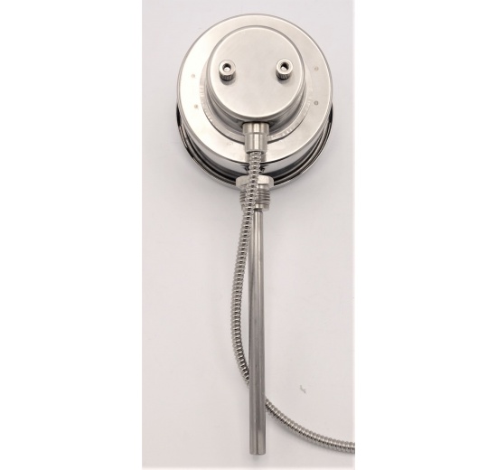 All-stainless steel bimetal thermometer with electrical contacts