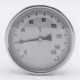 All-stainless steel bimetal thermometer with immersion shaft in wel | 0-150 ℃, 200 mm