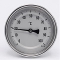 All-stainless steel bimetal thermometer with immersion shaft in well | 0-100 ℃, 100 mm