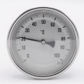 All-stainless steel bimetal thermometer with immersion shaft in well | 0-100 ℃, 150 mm