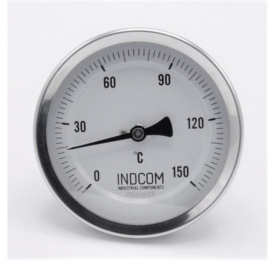 All-stainless steel bimetal thermometer with immersion shaft in well | 0-150 ℃, 100 mm