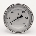 All-stainless steel bimetal thermometer with immersion shaft in well | 0-300 ℃,
