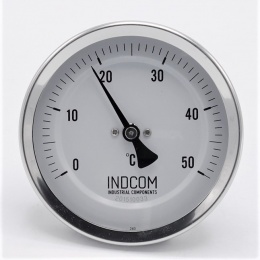 All-stainless steel bimetal thermometer with immersion shaft in well 0-50 ℃, 100 mm