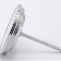 All-stainless steel bimetal thermometer with immersion shaft in well