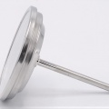 All-stainless steel bimetal thermometer with immersion shaft in well