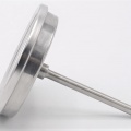 All-stainless steel bimetal thermometer with immersion shaft in well