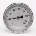 All-stainless steel bimetal thermometer with immersion shaft, threaded | 0-150 ℃ (1/2”) 100 mm