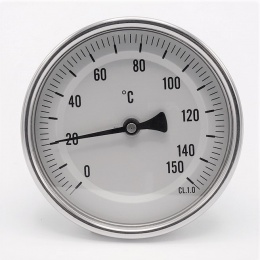 All-stainless steel bimetal thermometer with immersion shaft, threaded | 0-150 ℃ (1/2”) 100 mm