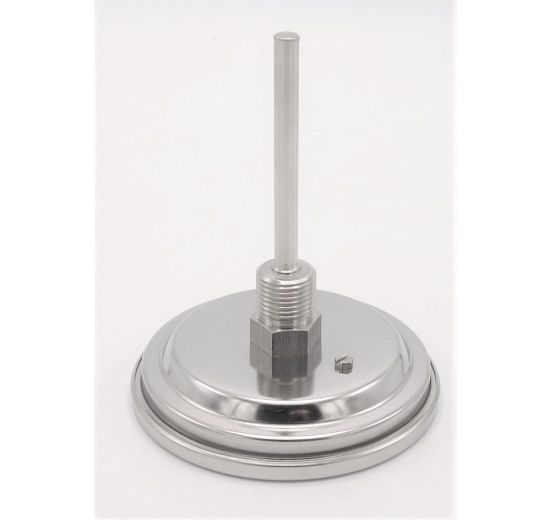 All-stainless steel bimetal thermometer with immersion shaft, threaded | 0-150 ℃ (1/2”) 100 mm