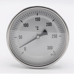 All-stainless steel bimetal thermometer with immersion shaft, threaded | 0-300℃ (1/2”) 200 mm