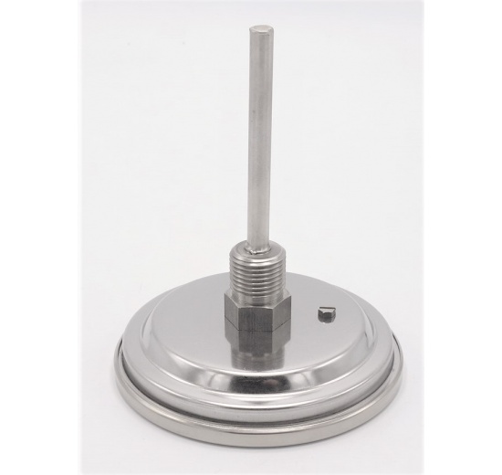 **All-stainless steel bimetal thermometer with immersion shaft, threaded | 0-300 ℃ (1/2”) 100 mm