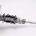 All-stainless steel bimetal thermometer with immersion shaft, threaded - angle connection