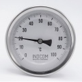 All-stainless steel bimetal thermometer with immersion shaft, threaded - angle connection