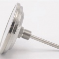 All-stainless steel bimetal thermometer with immersion shaft, threaded