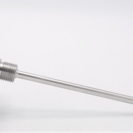 All-stainless steel bimetal thermometer with immersion shaft, threaded