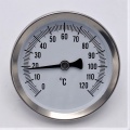 All-stainless steel bimetallic thermometer with immersion shaft