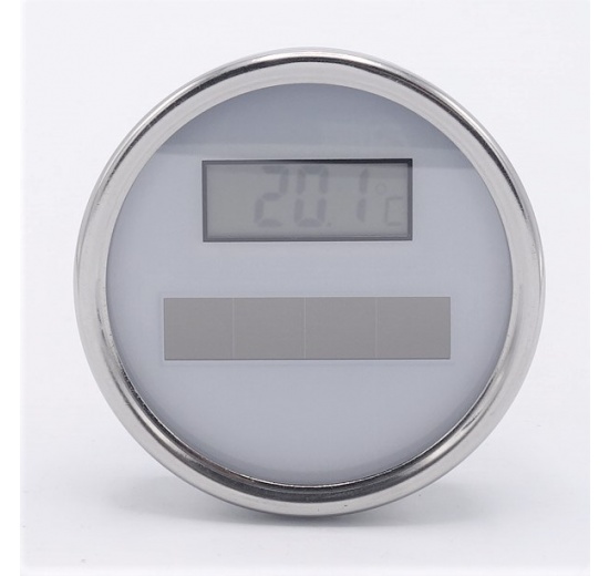 All-stainless steel thermometer, digital, solar