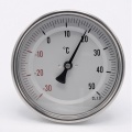 All-stainless steel bimetal thermometer with immersion shaft, threaded | -30/50 ℃ (1/2”) 100 mm