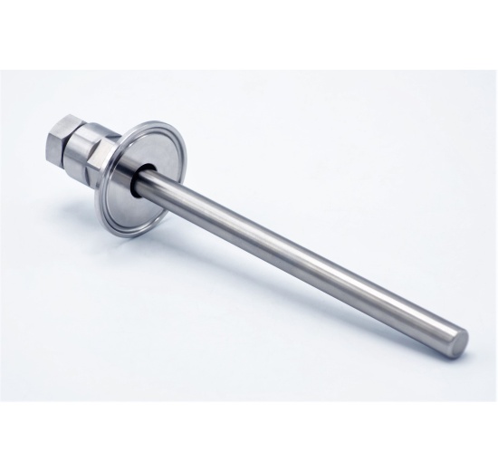 Stainless steel thermometer well | 200 mm (1/2") CLAMP collar 50.5
