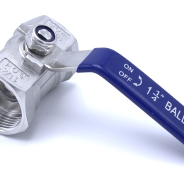 Stainless steel ball valve with reduced bore, one-piece, threaded
