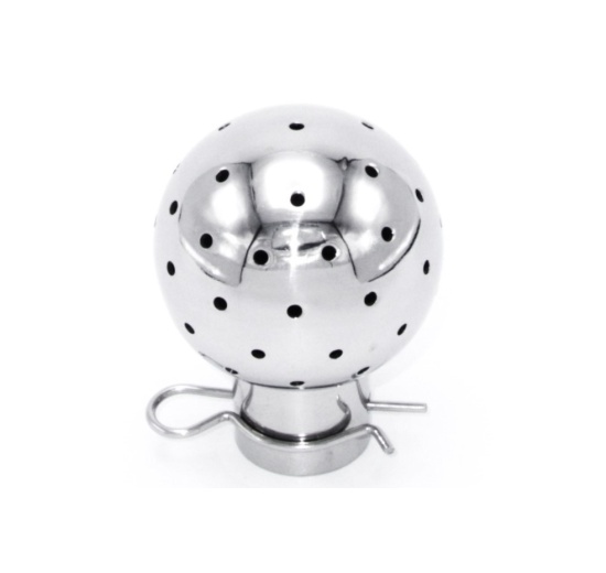 Fixed Cleaning Ball, on Split Pin, Ball Diameter 53 mm, stainless steel, use in Use in brewing, winemaking, cider, kombucha, kefir, lemonade and other drinks production