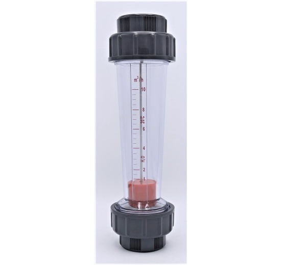 Rotameter (flowmeter) Plastic - Glued Joint 1~10 m3/h, female thread 1 1/2"