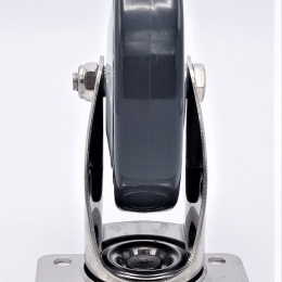 transport caster, stainless steel / polyurethane