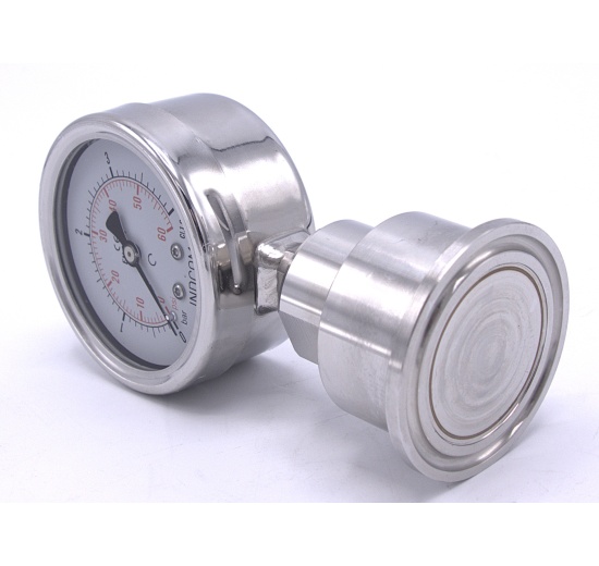 Stainless Steel Pressure Gauge With A Sanitary Diaphragm-CLAMP, Dial 63 mm