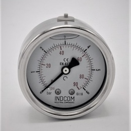 Stainless steel pressure gauges - the back (coaxial) connection 0 - 6 bar 1/4”