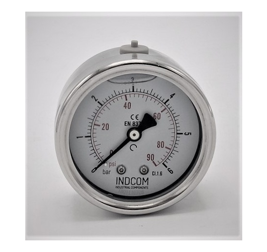 Stainless steel pressure gauges - the back (coaxial) connection 0 - 6 bar 1/4”
