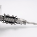 All-stainless steel bimetal thermometer with immersion shaft, threaded - angle connection