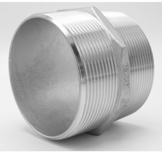 Barrel Nipple With Hexagon / type 340, 2 1/2", stainless steel