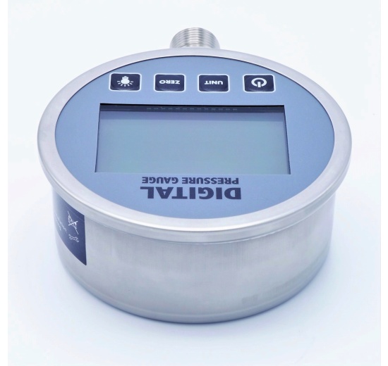 Digital pressure gauge with bottom (radial) connection, dial 100mm | -1/ 25 bar (1/2")