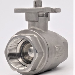 Stainless ball valve, 2- pieced with mounting plate for actuator | 1 1/4"